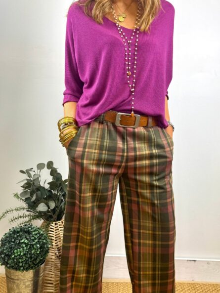 Pantalón antelina cuadros grandes. - Imagen 2