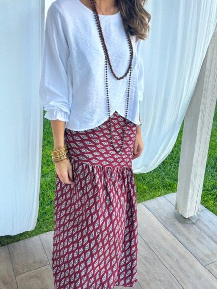 Falda Rombo burdeos. - Imagen 2