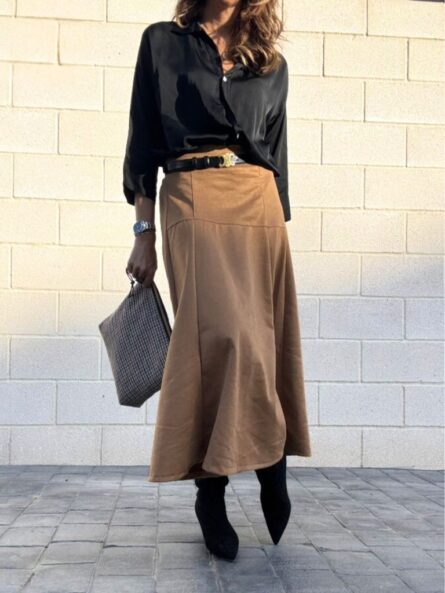 Falda antelina midi - Imagen 2