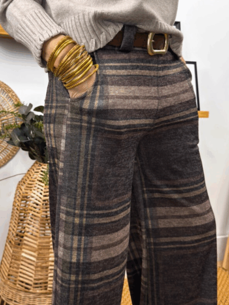 Pantalón Jules  cuadro marrón - Imagen 2