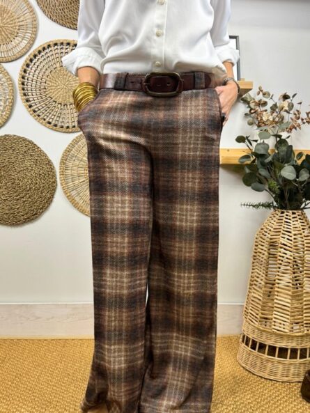 Pantalón Bastian cuadros marrones ( Producto por tallas) - Imagen 2