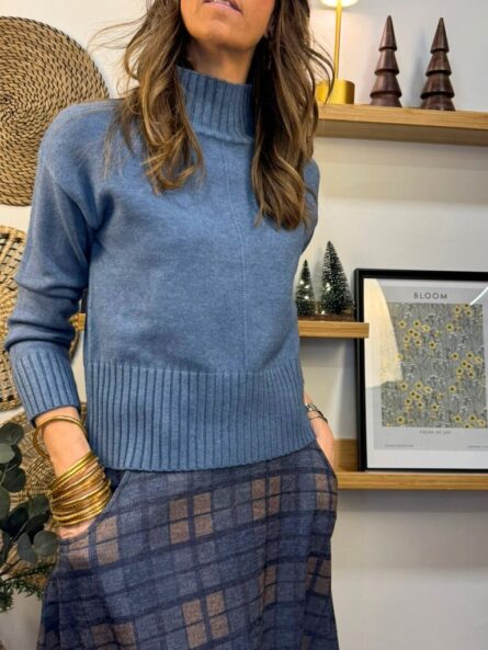 Falda Bour azul / camel - Imagen 2