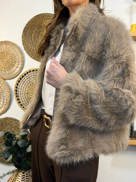 Chaqueta/ Abrigo Visón beige - Imagen 2