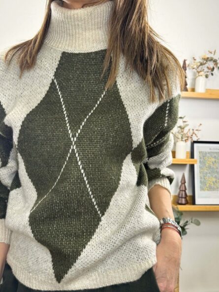 Jersey Rombos cuello cisne - Imagen 3