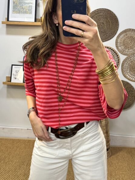 Camiseta rayas,manga codo. - Imagen 2