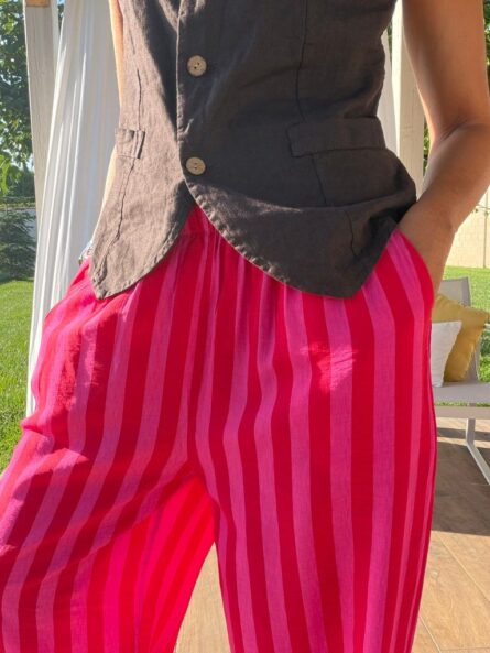 Pantalón Bombacho rayas fucsia - Imagen 3