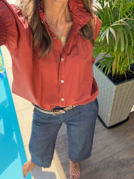 Pantalón Jeans elástico cropped - Imagen 4